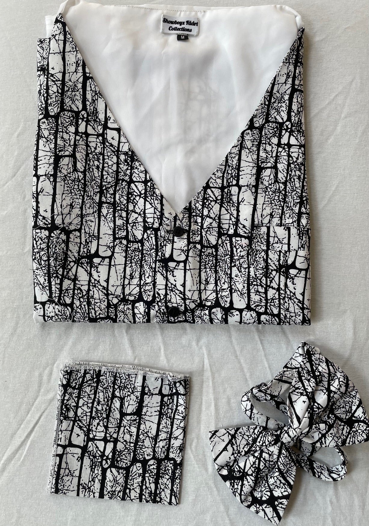 Fractal White Vest 3-Piece