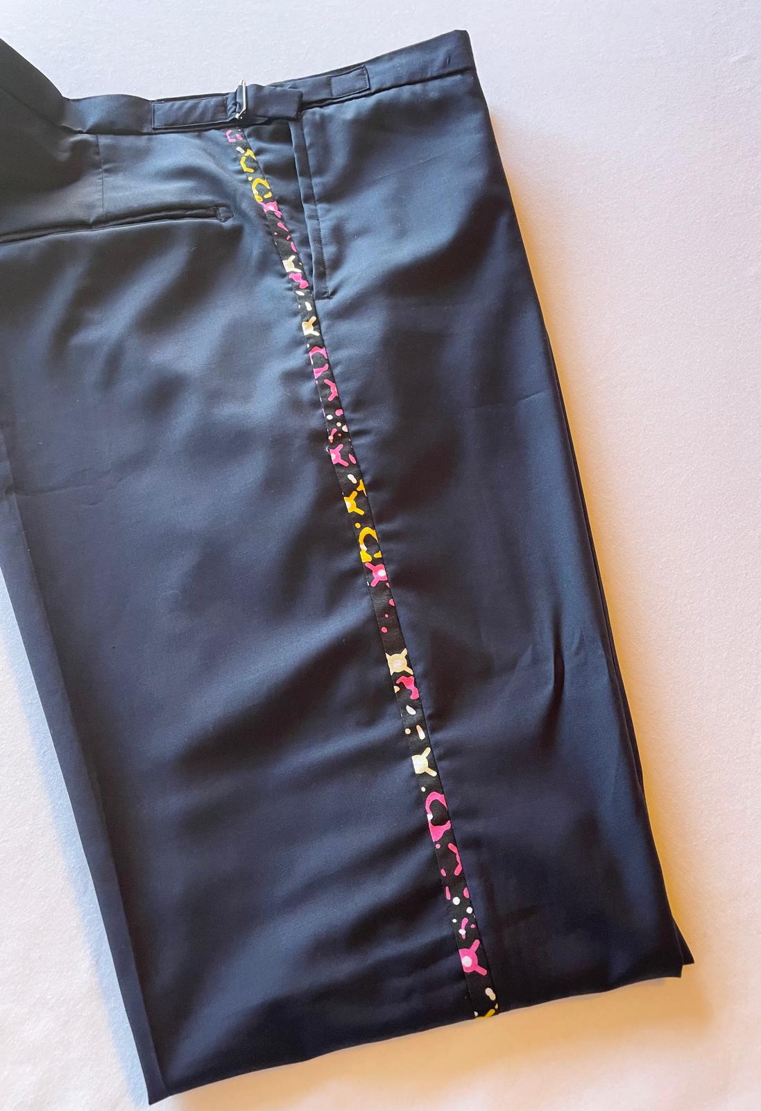 Custom Ankara Infused Tuxedo Pants