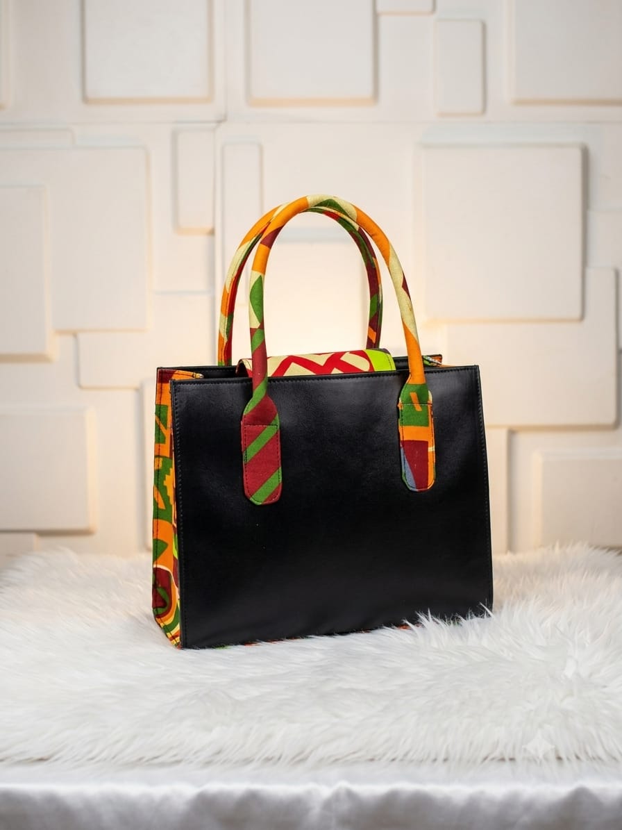 Ankara Infused Black Purse