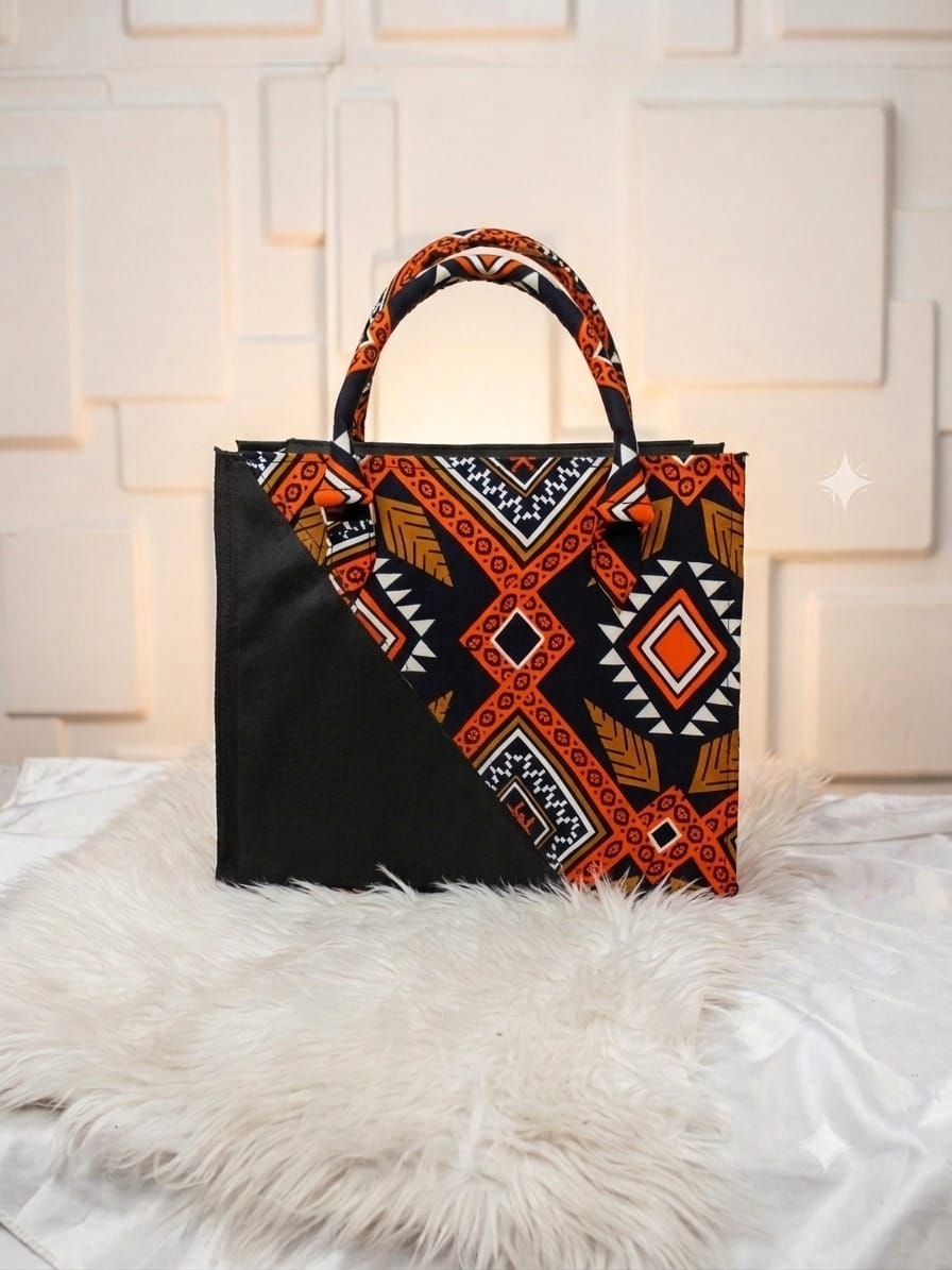 Ankara Infused Black Purse